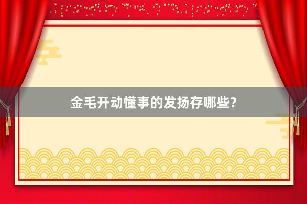 金毛开动懂事的发扬存哪些?